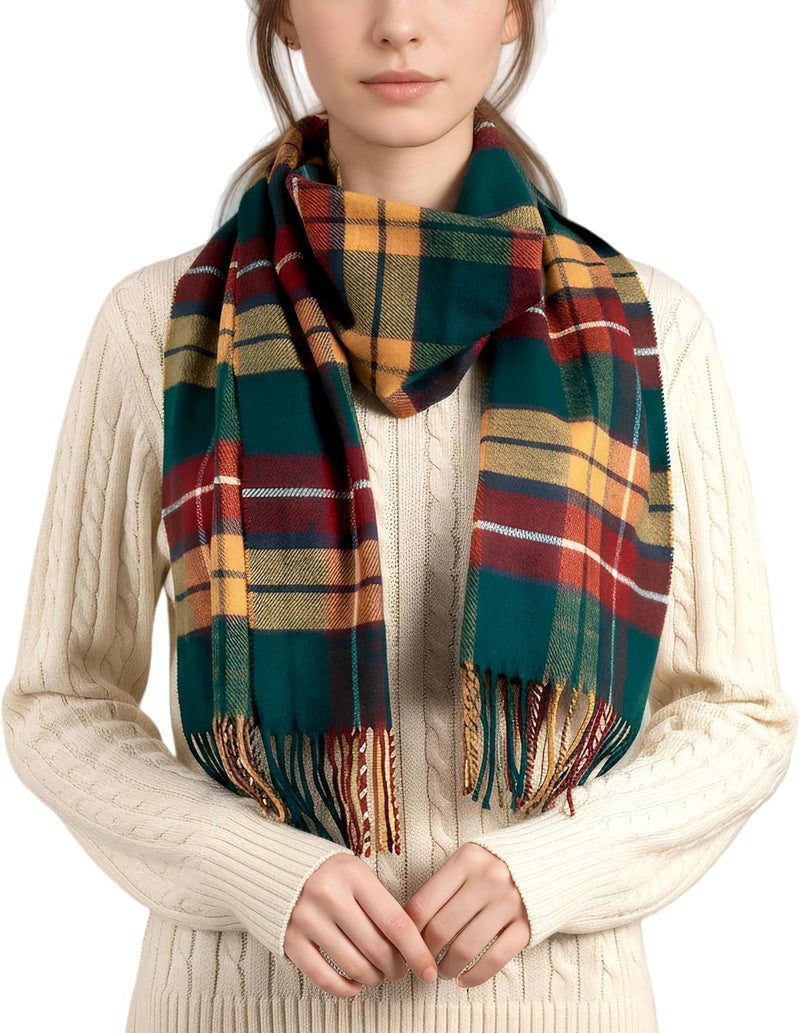 Achillea Scottish Tartan Plaid Scarf - Warm Cashmere Feel Winter Scarf, Scarves for Holiday, Christmas & Daily Wear - Image 1